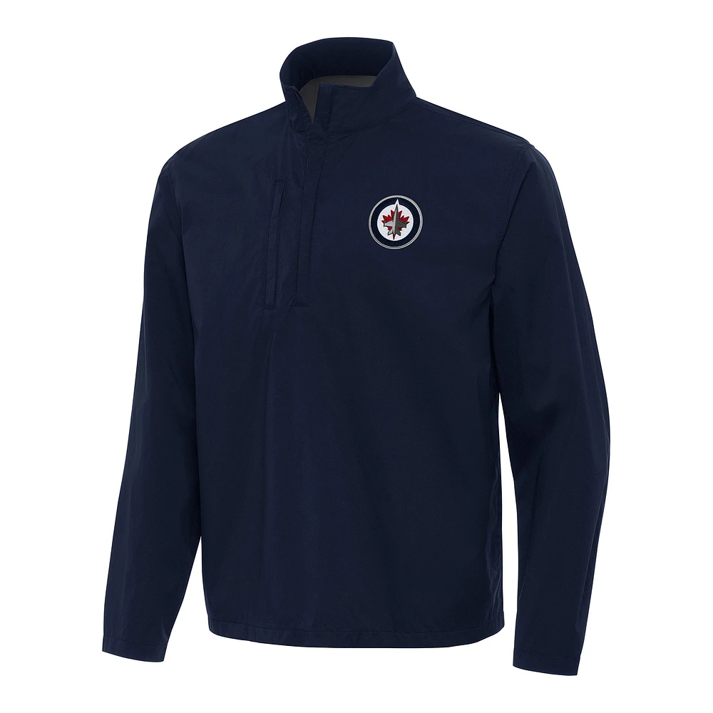 Men's Antigua Navy Winnipeg Jets Brisk Quarter-Zip Windbreaker