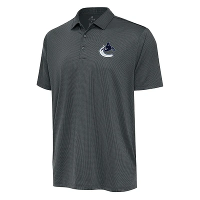 Men's Antigua Charcoal Vancouver Canucks Ellipse Polo