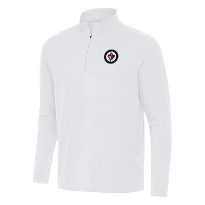 Men's Antigua White Winnipeg Jets Intent Quarter-Zip Top