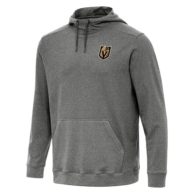 Men's Antigua Heather Black Vegas Golden Knights Cloud Pullover Hoodie