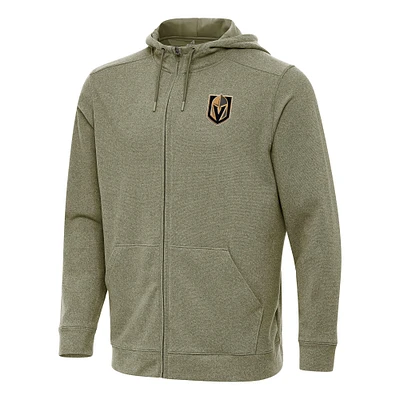 Men's Antigua Olive Vegas Golden Knights Effortless Full-Zip Hoodie Jacket