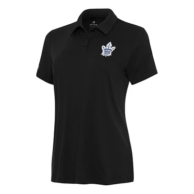 Women's Antigua Black Toronto Maple Leafs Reprocess Polo