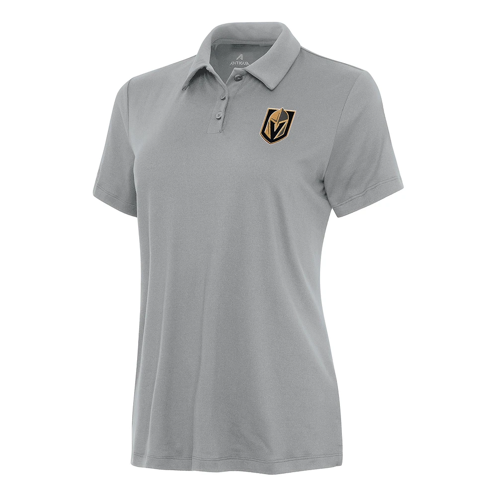 Women's Antigua Gray Vegas Golden Knights Reprocess Polo