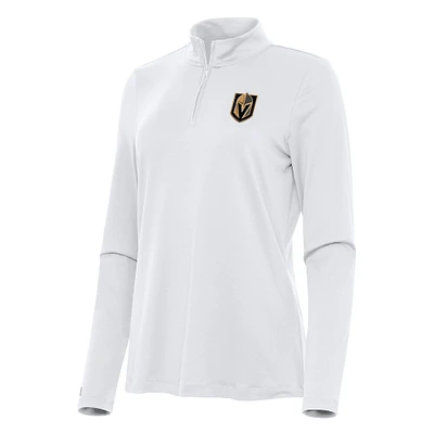 Women's Antigua White Vegas Golden Knights Reprocess Quarter-Zip Top