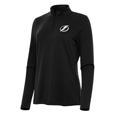 Women's Antigua Black Tampa Bay Lightning Reprocess Quarter-Zip Top