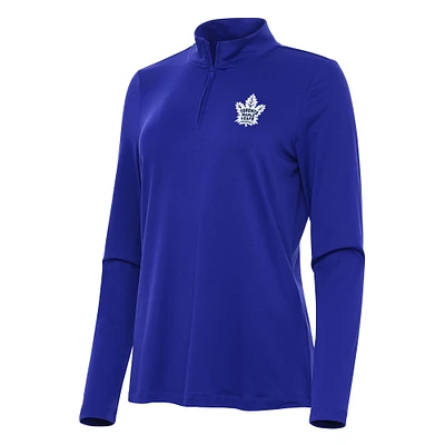 Women's Antigua Royal Toronto Maple Leafs Reprocess Quarter-Zip Top