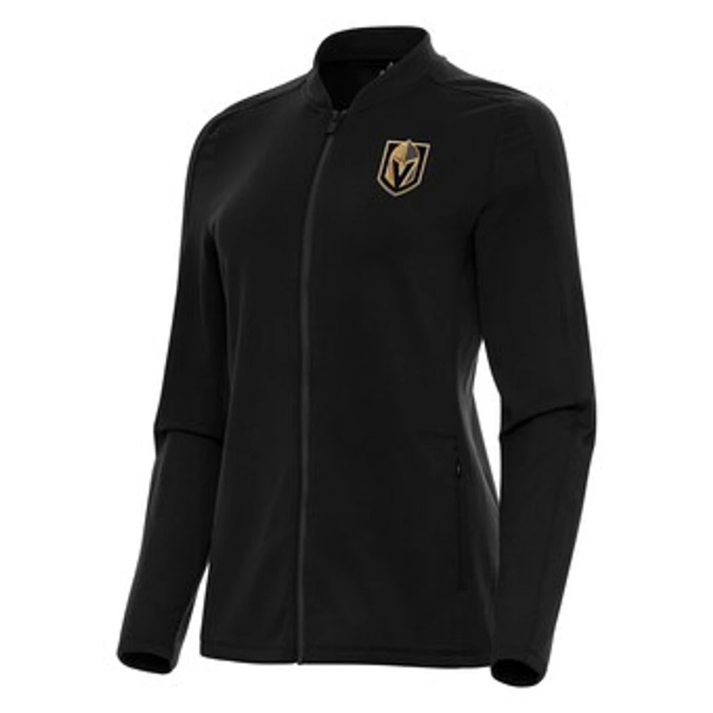 Women's Antigua Black Vegas Golden Knights Continual Full-Zip Jacket