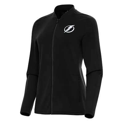 Women's Antigua Black Tampa Bay Lightning Continual Full-Zip Jacket
