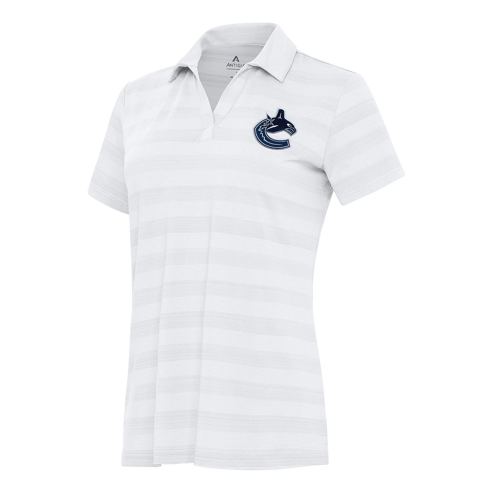 Women's Antigua White Vancouver Canucks Tunnel Polo