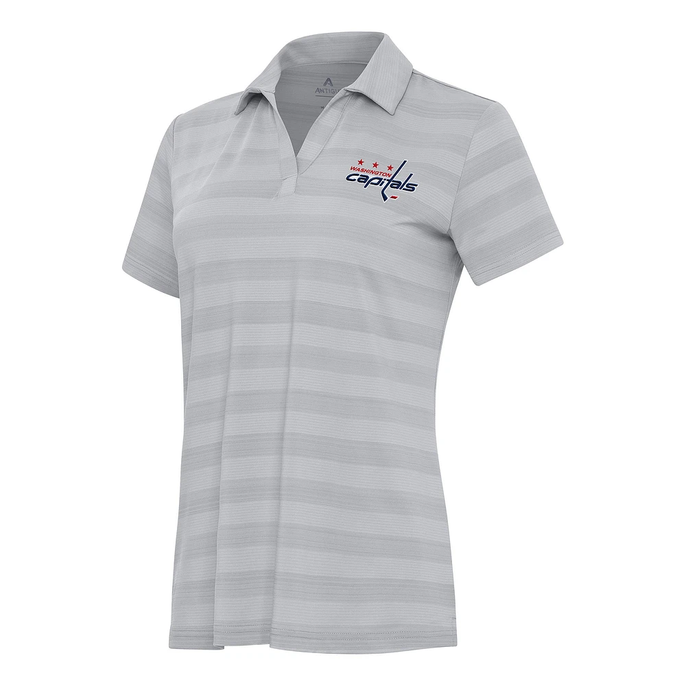 Women's Antigua Gray Washington Capitals Tunnel Polo