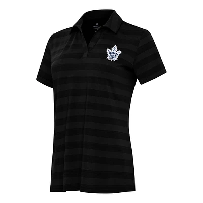 Women's Antigua Black Toronto Maple Leafs Tunnel Polo