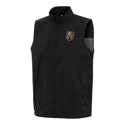 Men's Antigua Black Vegas Golden Knights Brisk Full-Zip Vest
