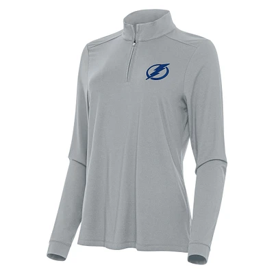 Women's Antigua Gray Tampa Bay Lightning Intent Quarter-Zip Top