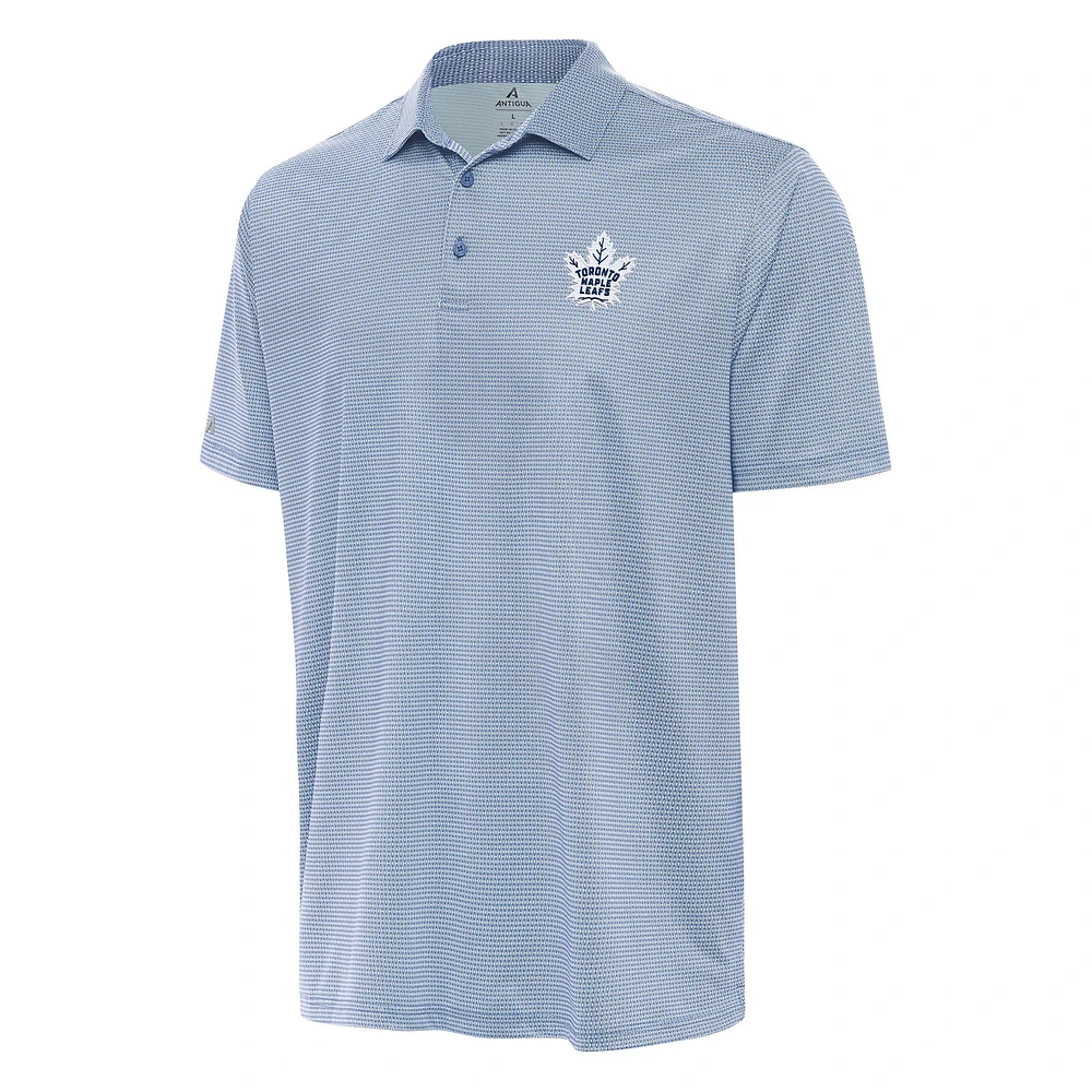 Men's Antigua Heather Aqua/White Toronto Maple Leafs Rings Polo