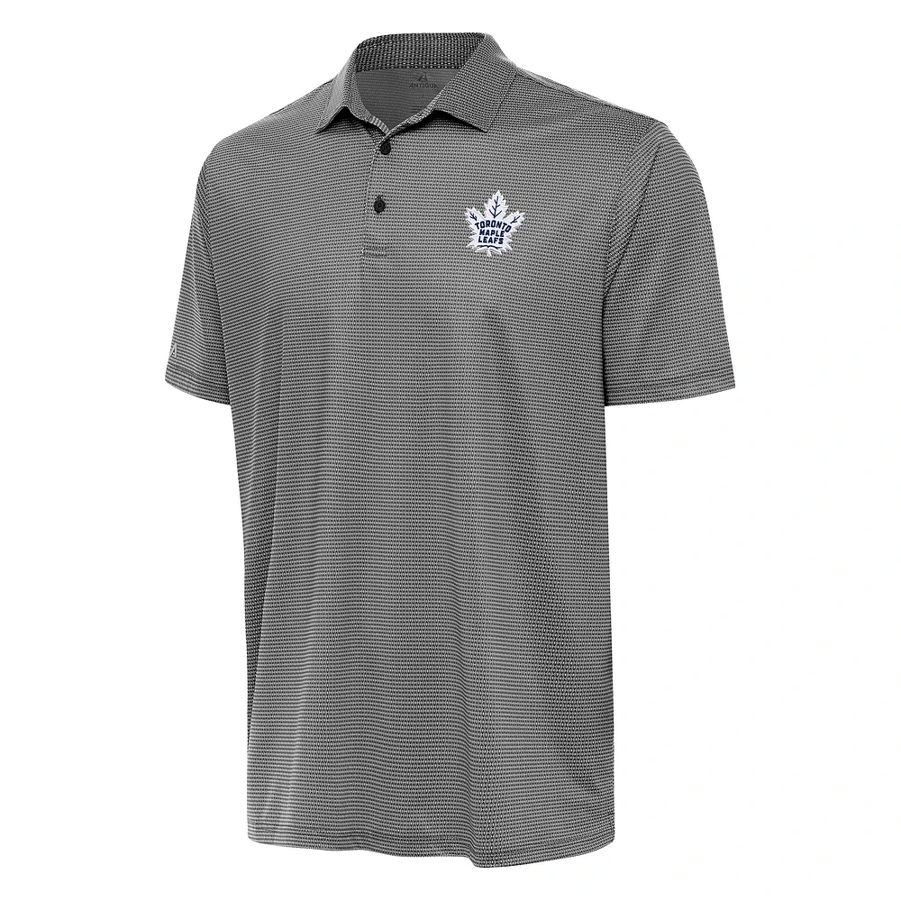 Men's Antigua Black/White Toronto Maple Leafs Rings Polo
