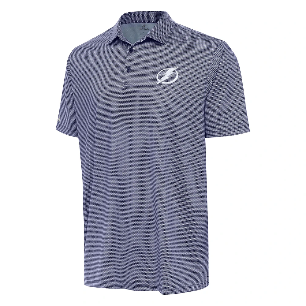 Men's Antigua Navy/White Tampa Bay Lightning Rings Polo