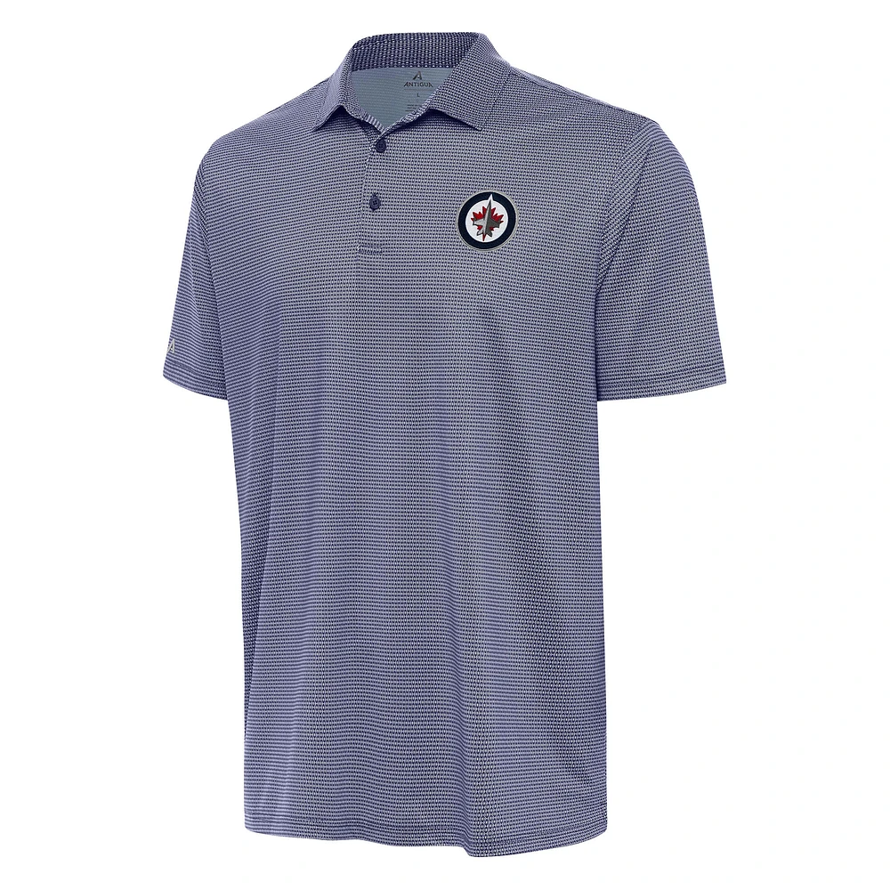 Men's Antigua Navy/White Winnipeg Jets Rings Polo