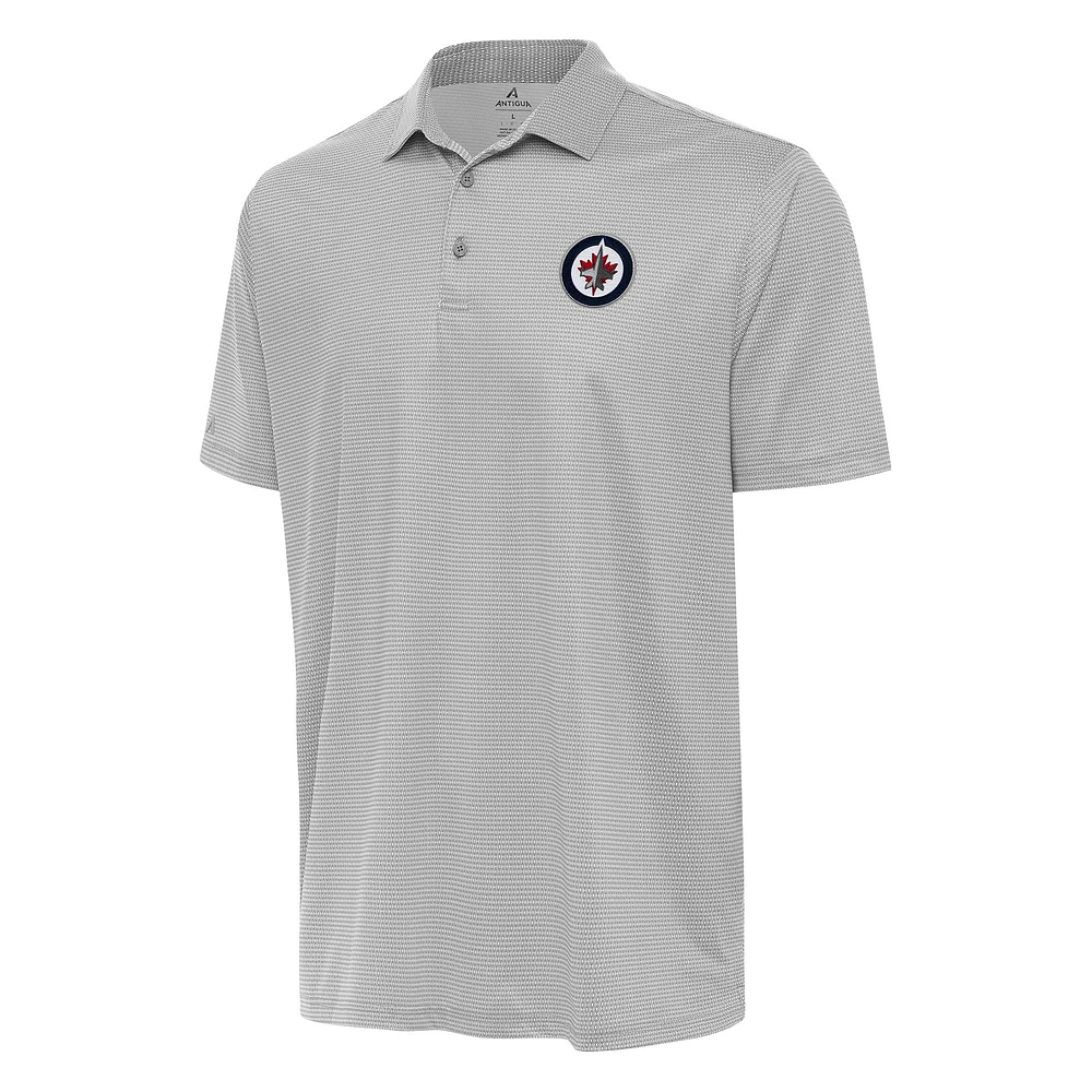 Men's Antigua Gray/White Winnipeg Jets Rings Polo