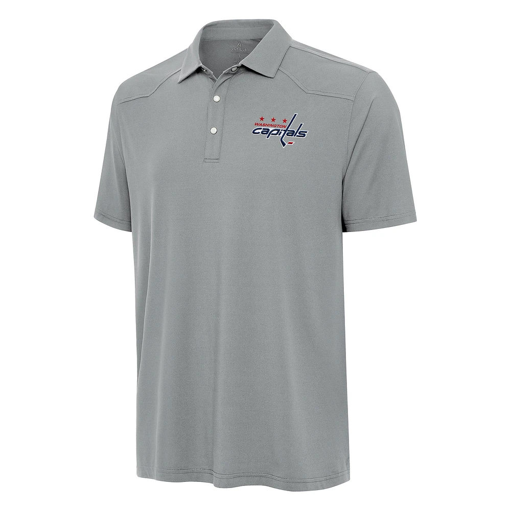 Men's Antigua Gray Washington Capitals Western Polo