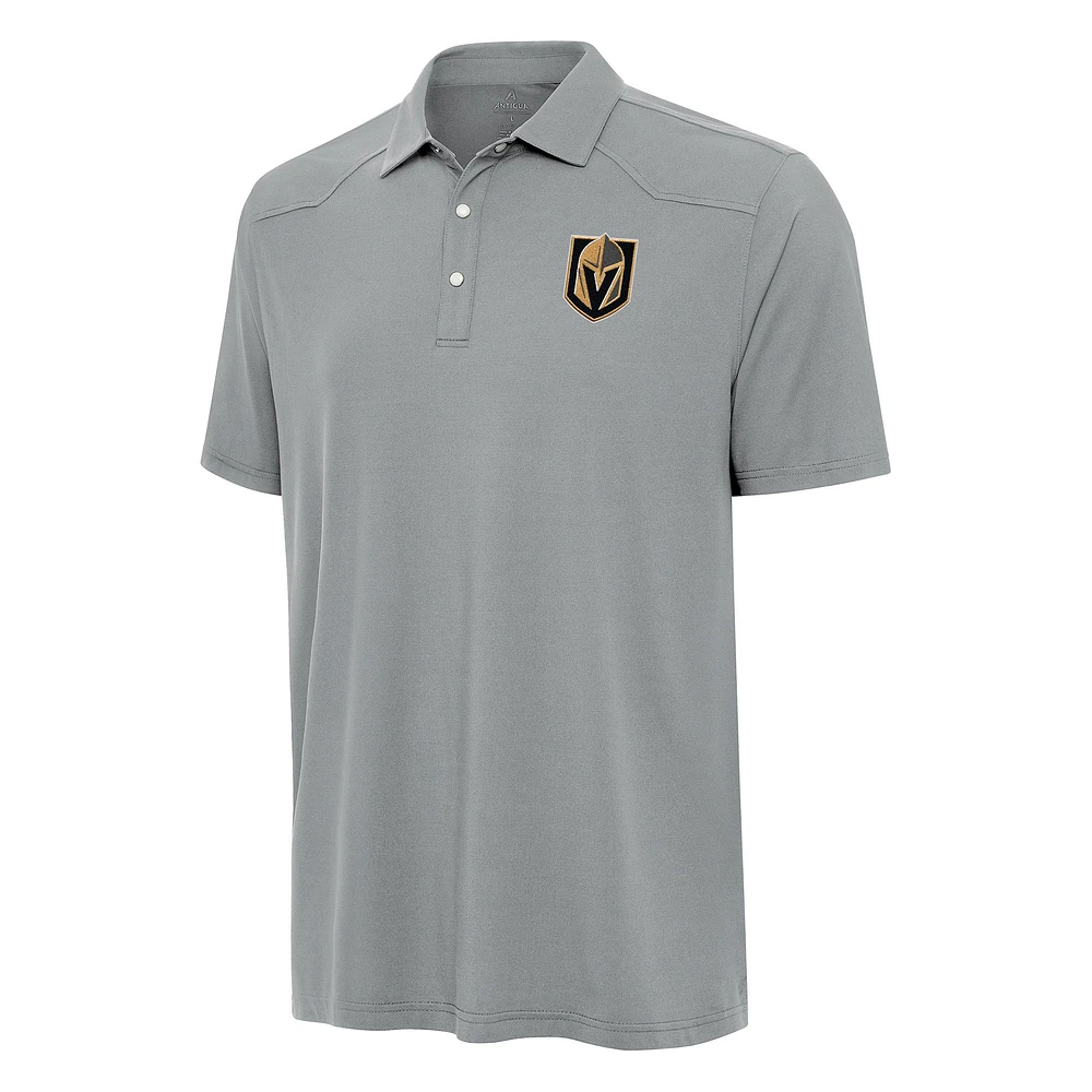 Men's Antigua Gray Vegas Golden Knights Western Polo
