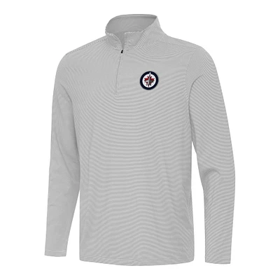 Men's Antigua Gray Winnipeg Jets Twine Quarter-Zip Top