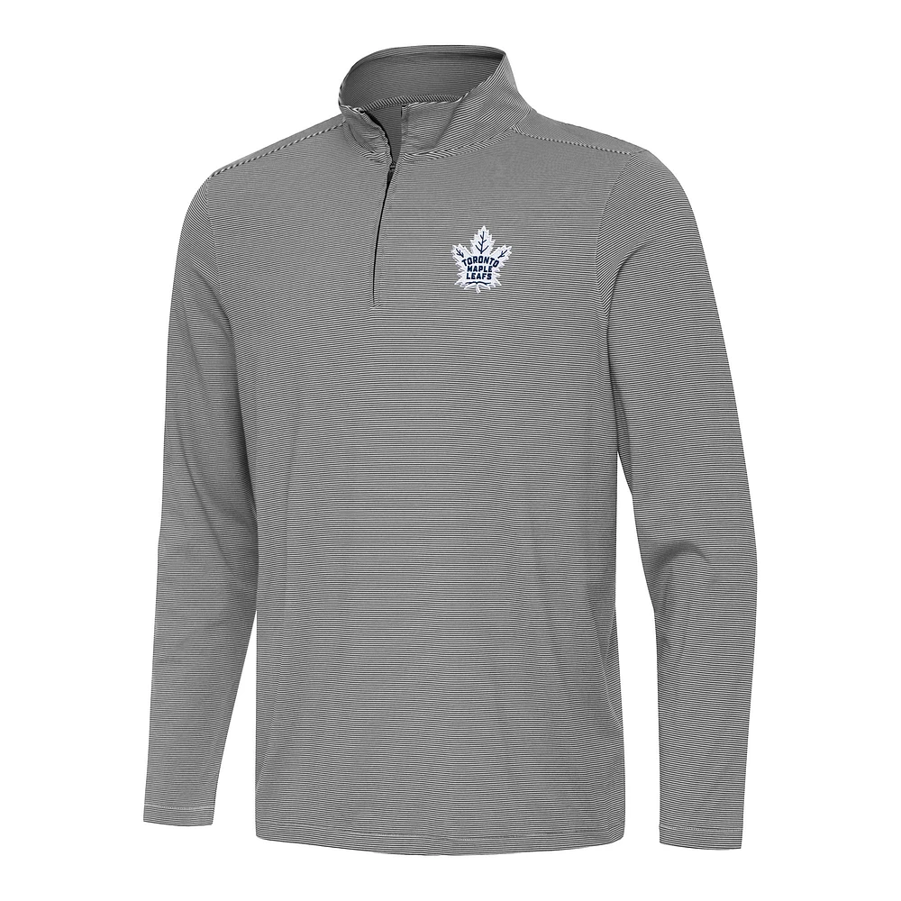Men's Antigua Black Toronto Maple Leafs Twine Quarter-Zip Top