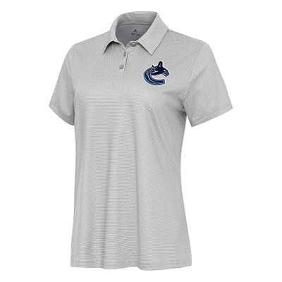 Women's Antigua White Vancouver Canucks Rings Polo
