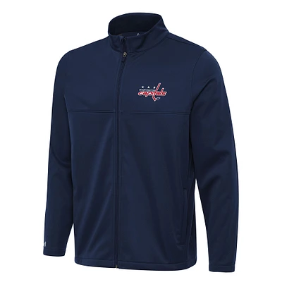 Men's Antigua Navy Washington Capitals Links 2 Full-Zip Golf Jacket