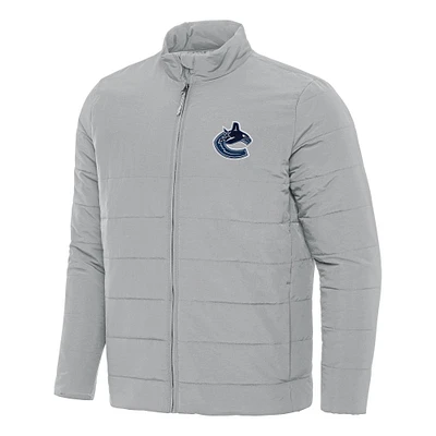 Men's Antigua Gray Vancouver Canucks Swelter Full-Zip Puffer Jacket