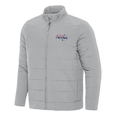 Men's Antigua Gray Washington Capitals Swelter Full-Zip Puffer Jacket