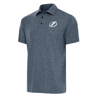 Men's Antigua Heather Navy Tampa Bay Lightning Big & Tall Par 3 Polo