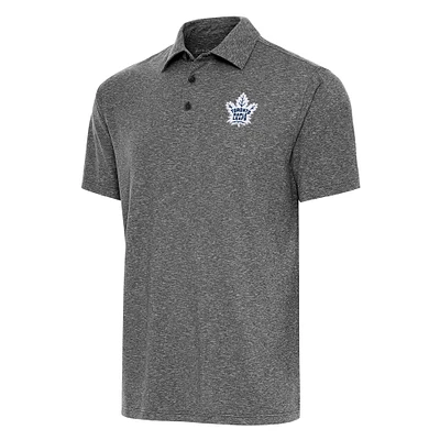 Men's Antigua Heather Black Toronto Maple Leafs Big & Tall Par 3 Polo