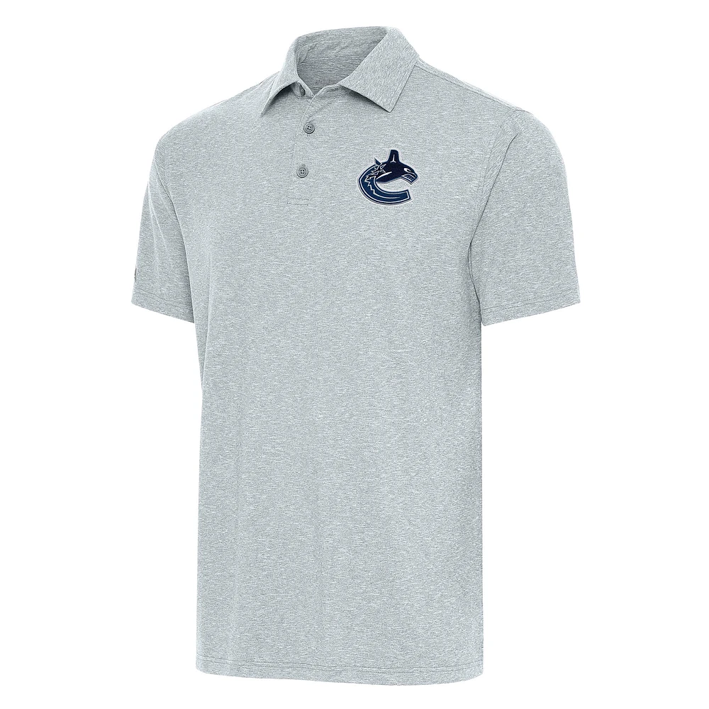 Men's Antigua Heather Vancouver Canucks Big & Tall Par 3 Polo