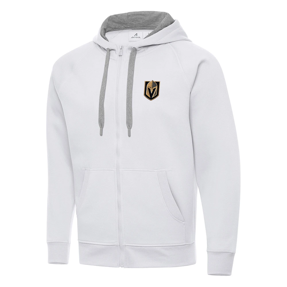 Men's Antigua White Vegas Golden Knights Big & Tall Victory Full-Zip Hoodie