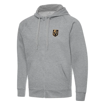 Men's Antigua Heather Gray Vegas Golden Knights Big & Tall Victory Full-Zip Hoodie