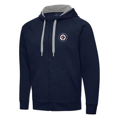 Men's Antigua Navy Winnipeg Jets Big & Tall Victory Full-Zip Hoodie