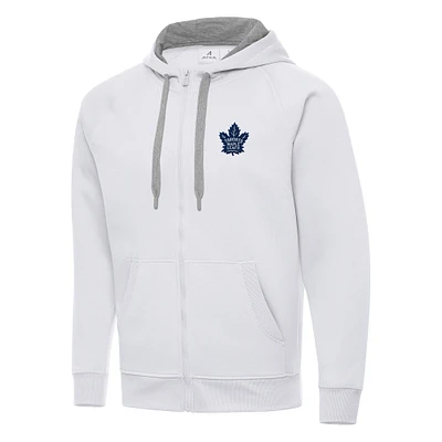 Men's Antigua White Toronto Maple Leafs Big & Tall Victory Full-Zip Hoodie