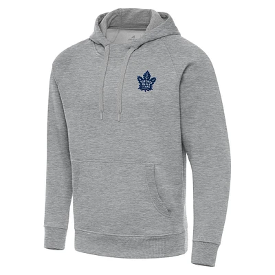 Men's Antigua Heather Gray Toronto Maple Leafs Big & Tall Victory Pullover Hoodie
