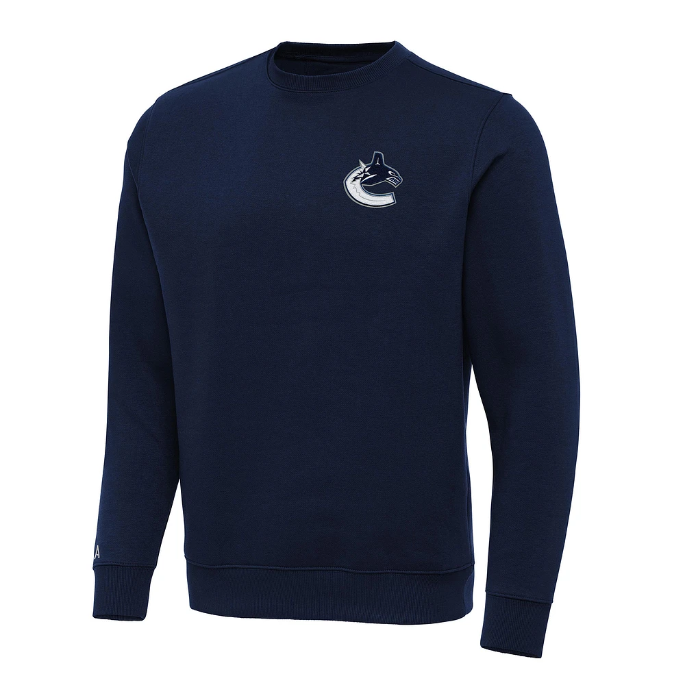 Men's Antigua Navy Vancouver Canucks Big & Tall Victory Crewneck Pullover Sweatshirt