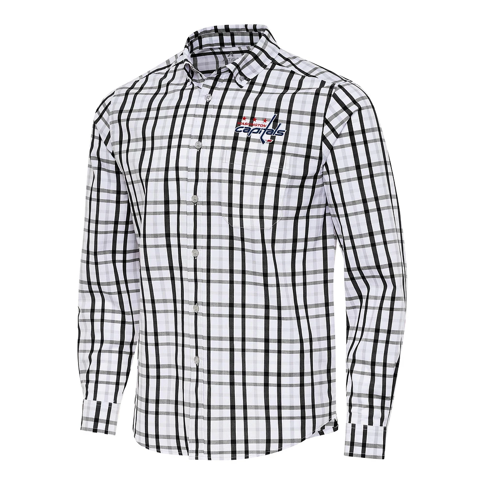 Men's Antigua /Gray Washington Capitals Tending 2 Button-Down Long Sleeve Shirt