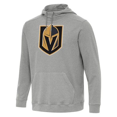 Men's Antigua Heather Gray Vegas Golden Knights Cloud Pullover Hoodie