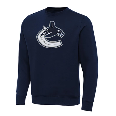 Men's Antigua Navy Vancouver Canucks Big & Tall Victory Crewneck Pullover Sweatshirt