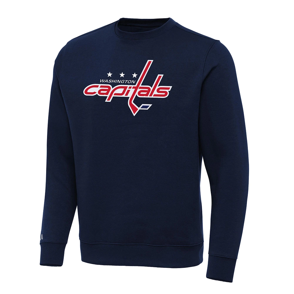 Men's Antigua Navy Washington Capitals Big & Tall Victory Crewneck Pullover Sweatshirt