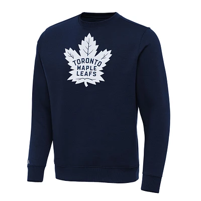 Men's Antigua Navy Toronto Maple Leafs Big & Tall Victory Crewneck Pullover Sweatshirt