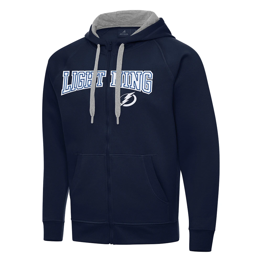 Men's Antigua Navy Tampa Bay Lightning Big & Tall Victory Full-Zip Hoodie