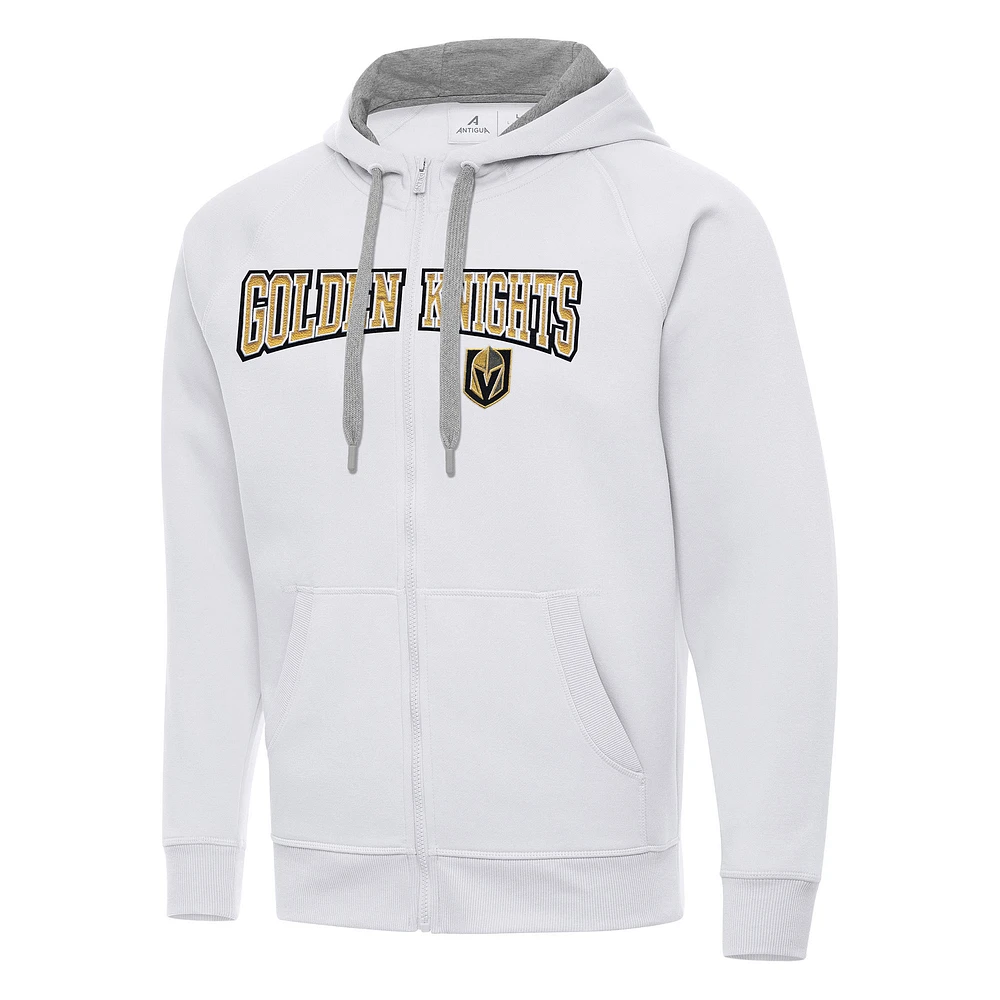 Men's Antigua White Vegas Golden Knights Big & Tall Victory Full-Zip Hoodie