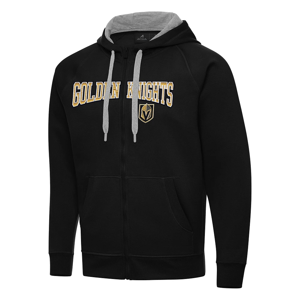 Men's Antigua Black Vegas Golden Knights Big & Tall Victory Full-Zip Hoodie