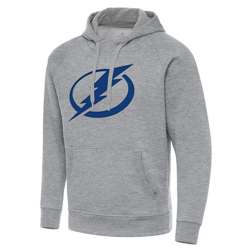 Men's Antigua Heather Gray Tampa Bay Lightning Big & Tall Victory Pullover Hoodie