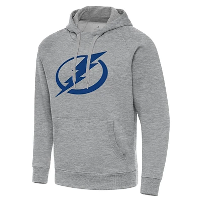 Men's Antigua Heather Gray Tampa Bay Lightning Big & Tall Victory Pullover Hoodie