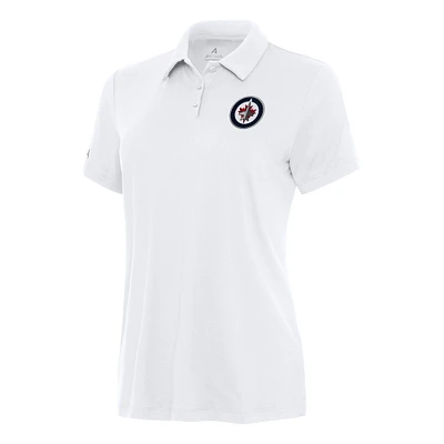 Women's Antigua White Winnipeg Jets Reprocess Polo